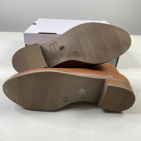 Liz Claiborne Roycen Cognac Brown Ankle Boots Sz 8 - Picture 4 of 8